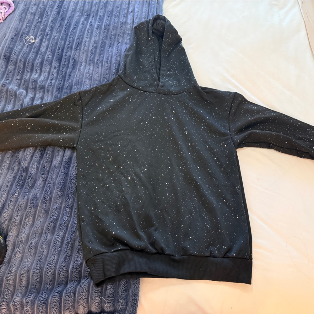 Pink Laura viral Black glitter Speckled Hoodie